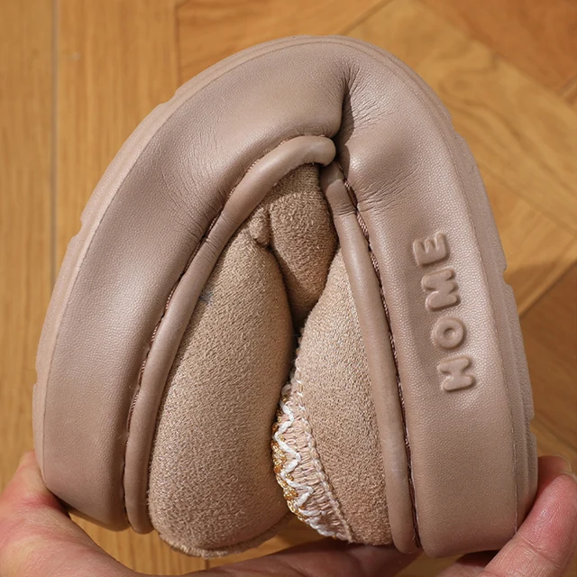 winter 2024 warm fluffy Woman slippers soft bottom non slip thick plush 4