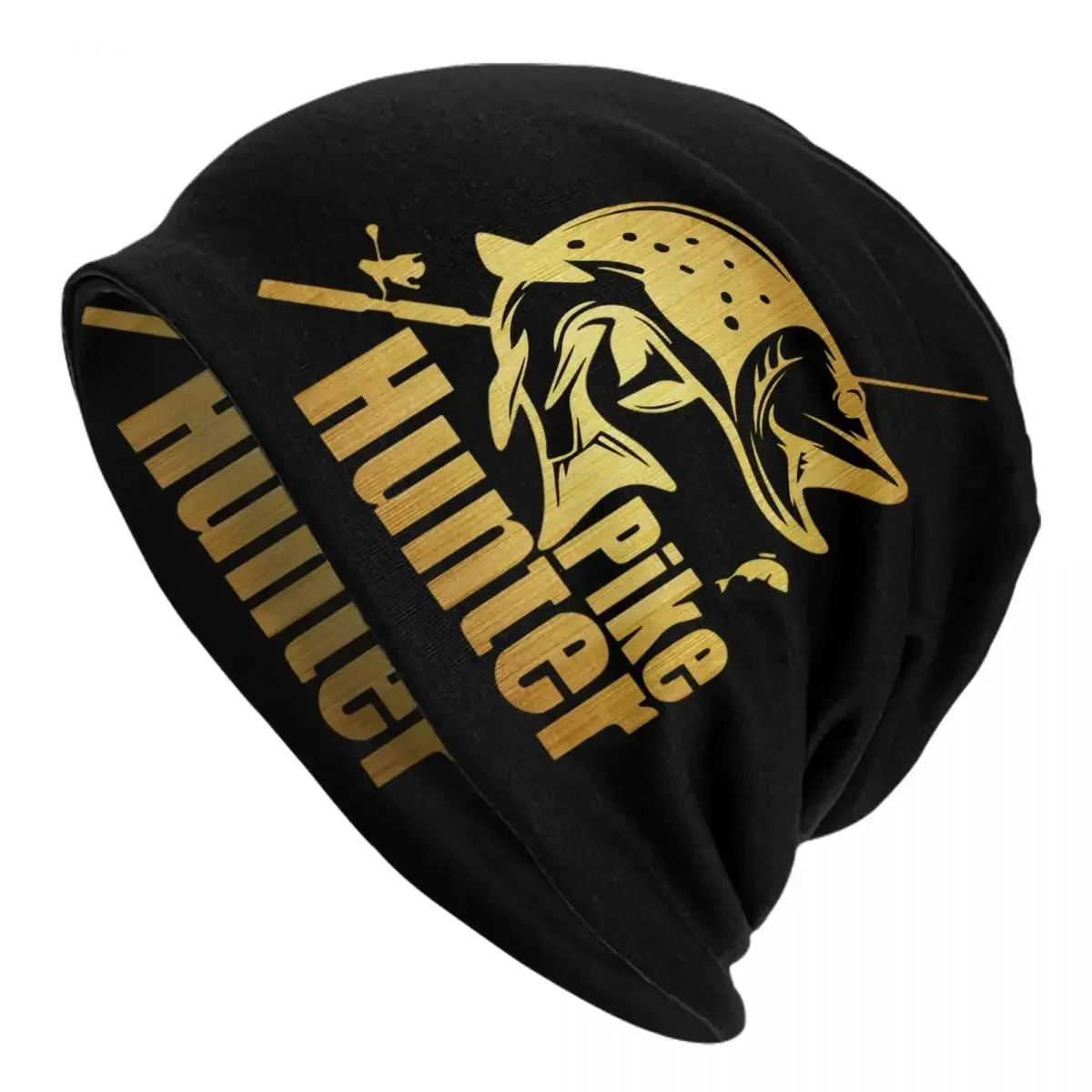 

Pike Hunter Fish Bonnet Hip Hop Knit Hat For Women Men Warm Winter Fishing Fisherman Skullies Beanies Caps