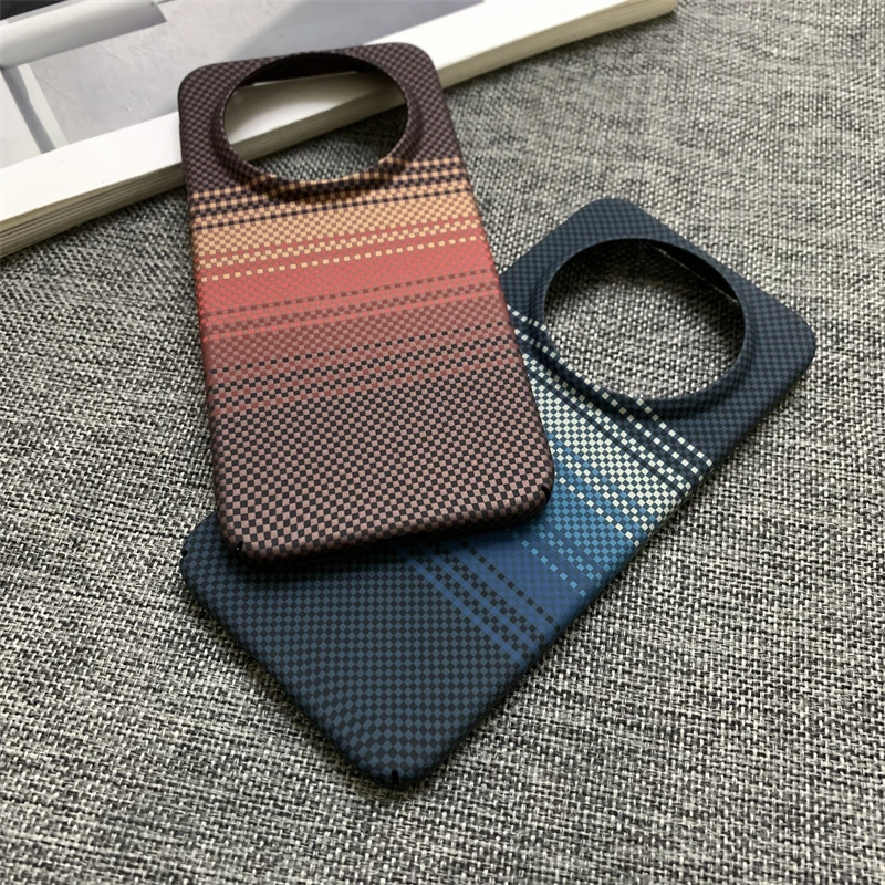 Luxury Carbon Fiber Texture Frameless Phone Case with Heat Dissipation Bumper Cover