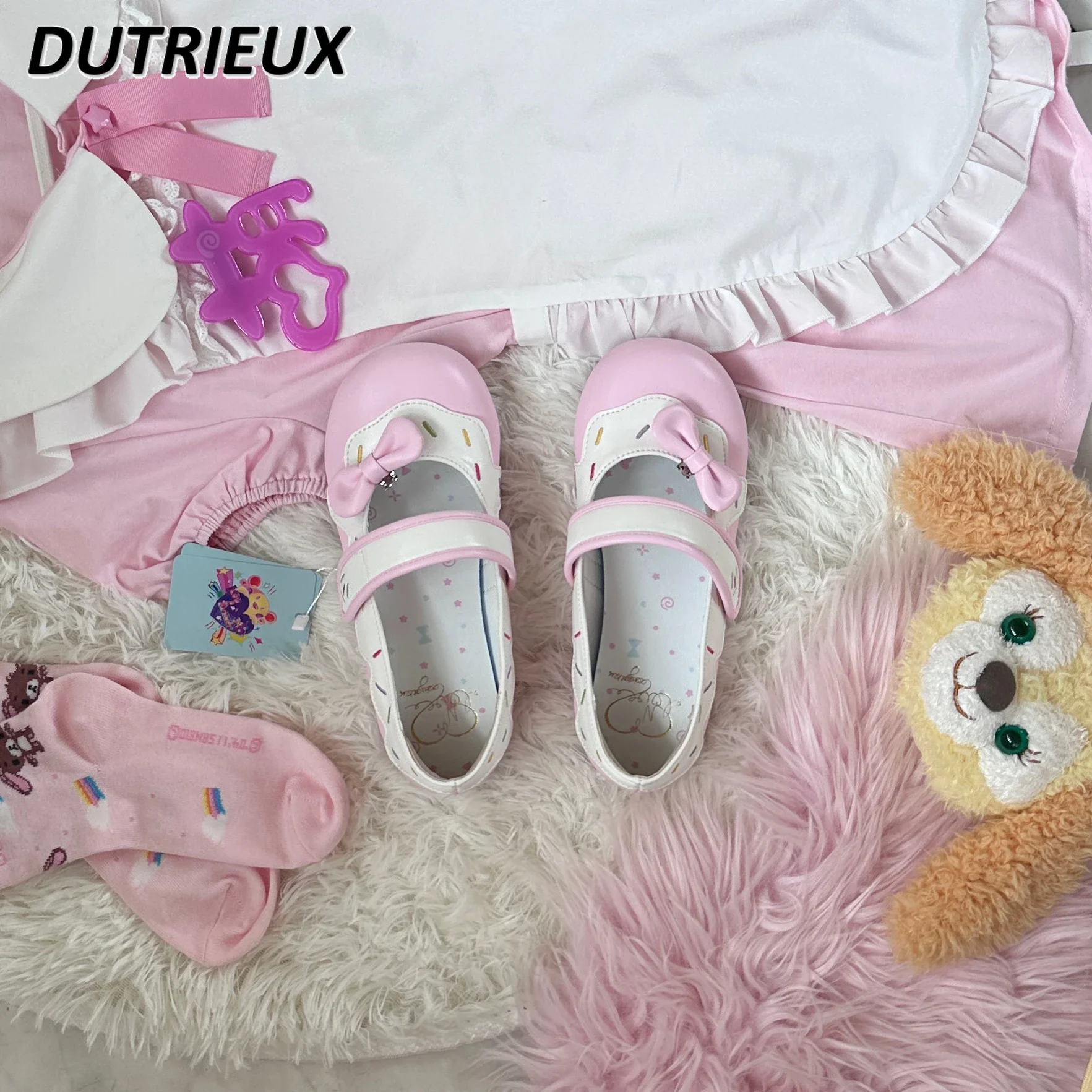 Cute Sweet Fashion Small Leather Shoes Girl Original Lolita Style Design Mary Jane Round Head Flats for Women Spring Summer 4