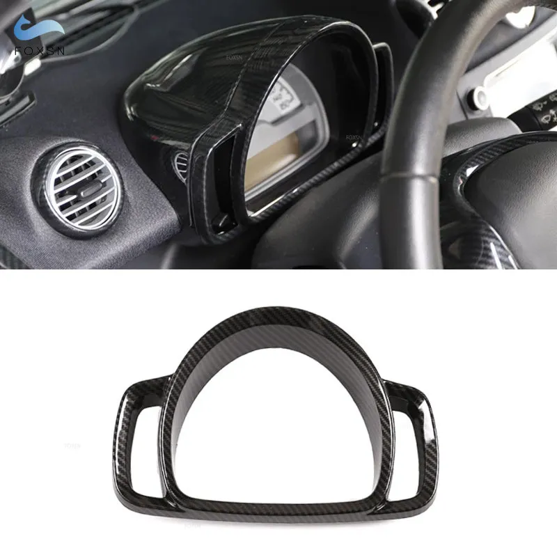 

For Mercedes Benz Smart Fortwo 2009 - 2014 ABS Carbon Fiber Texture Car Interior Dashboard Central Console Trim Cover