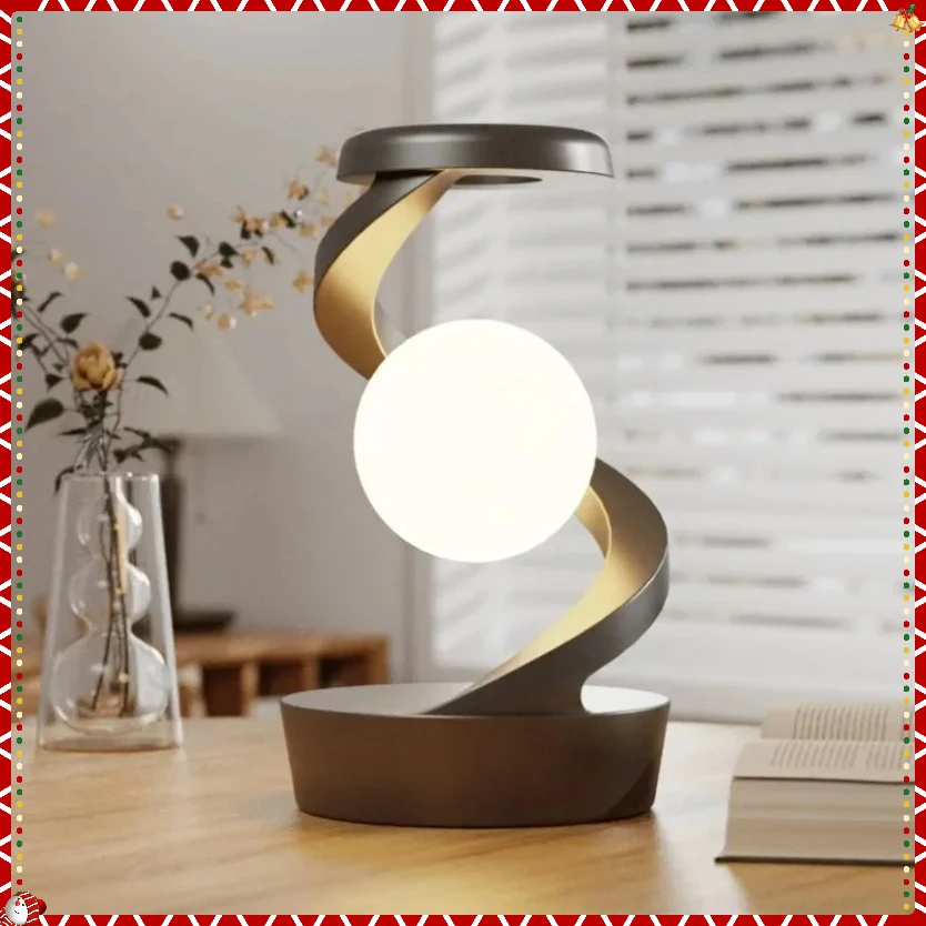 3D Levitating Ball Wireless Charger Lamp RGB Floating LED Night Light Floating Spinning in Air with LED Moon Lamp Fast Charging