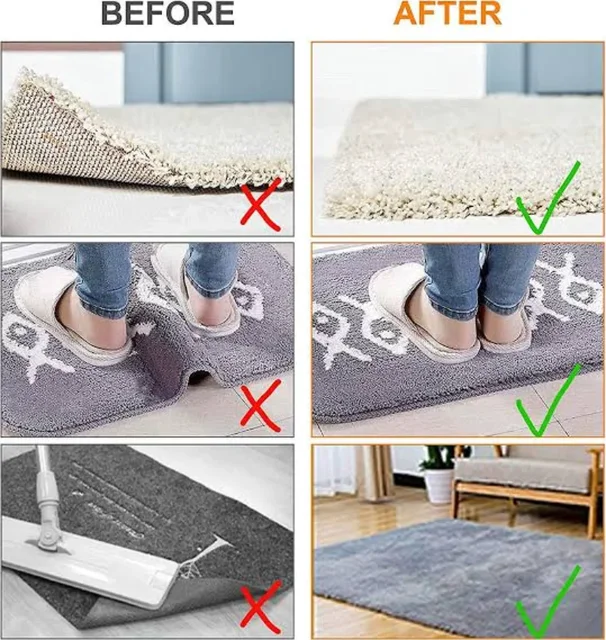 4/8pcs Tappeto Adesivo antiscivolo Riutilizzabile Lavabile Anti Curling Tappeto Patch bagno tappetino da bagno tappeto da bagno set di tappetini da bagno adesivo 5