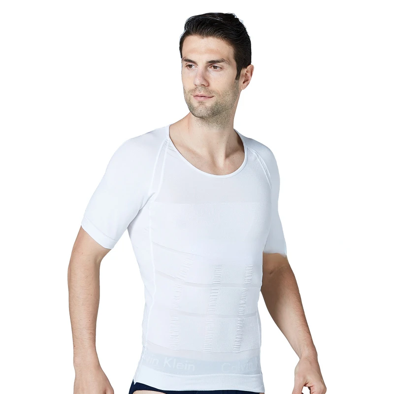 Mens Slimming Body Shaper Shirt Abs Abdomen Slim Tummy Control