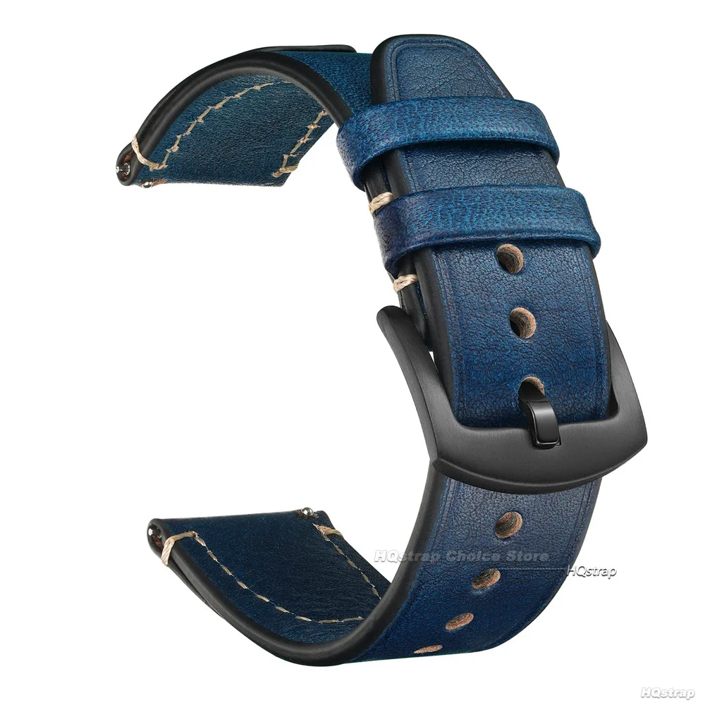 Vintage Genuine Leather Watchband Strap for Seiko 20mm 22mm