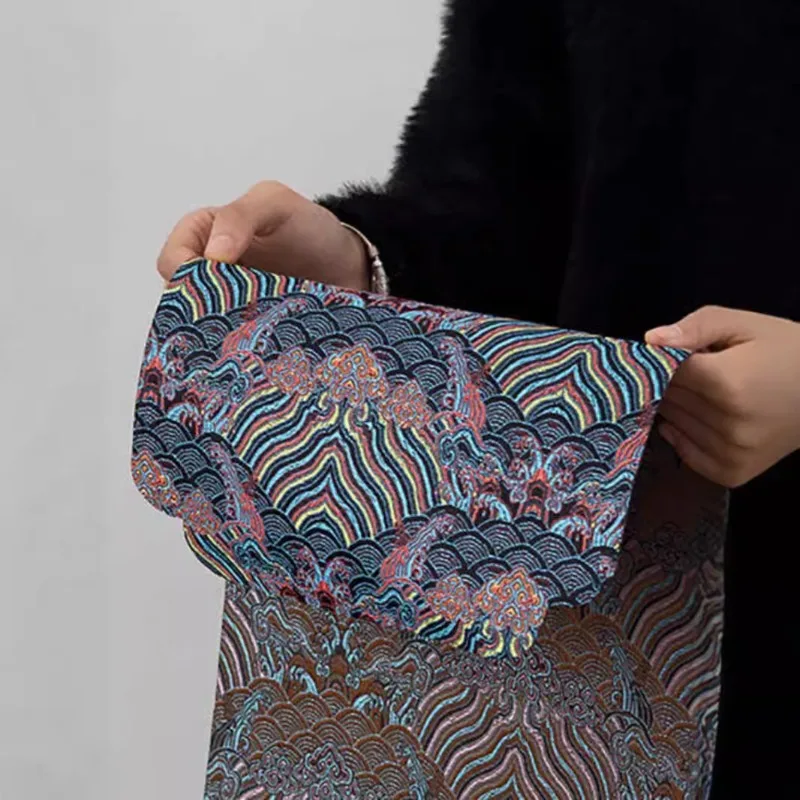 Double-Sided Brocade Tea Mat - Chinese Zen Style Non-Slip Dry Brewing Pad for Tea Ceremony Vintage Table DecorTraditionalCoaster