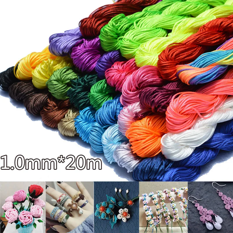 

1mm Nylon Cord Thread for Bracelet Chinese Knot Braided String Thread DIY Macrame Beading String For Jewelry Making