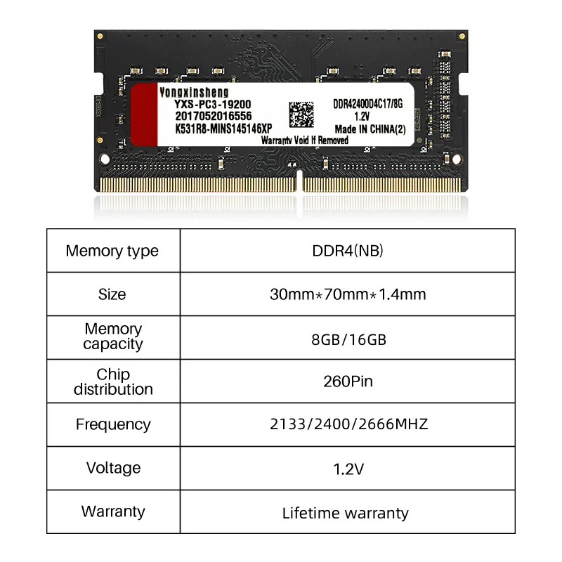 5 pcs set DDR4 8GB SO-DIMM RAM 2133 2400 2666V PC4-17000 19200 2666V Laptop Notbook Memory module