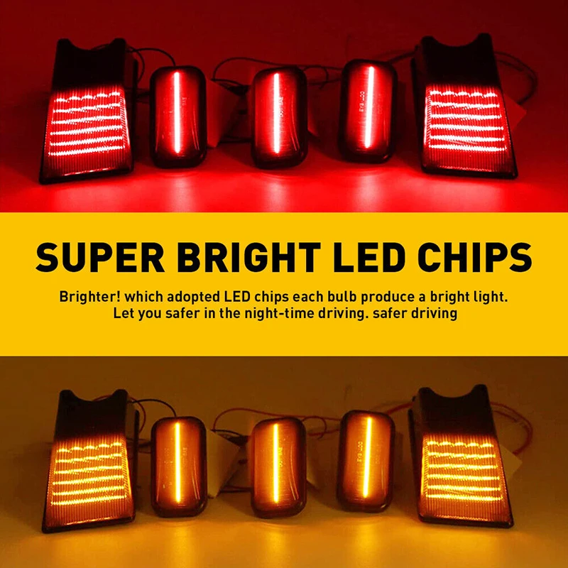 フロントアンバーリアレッド LED キャブルーフライト