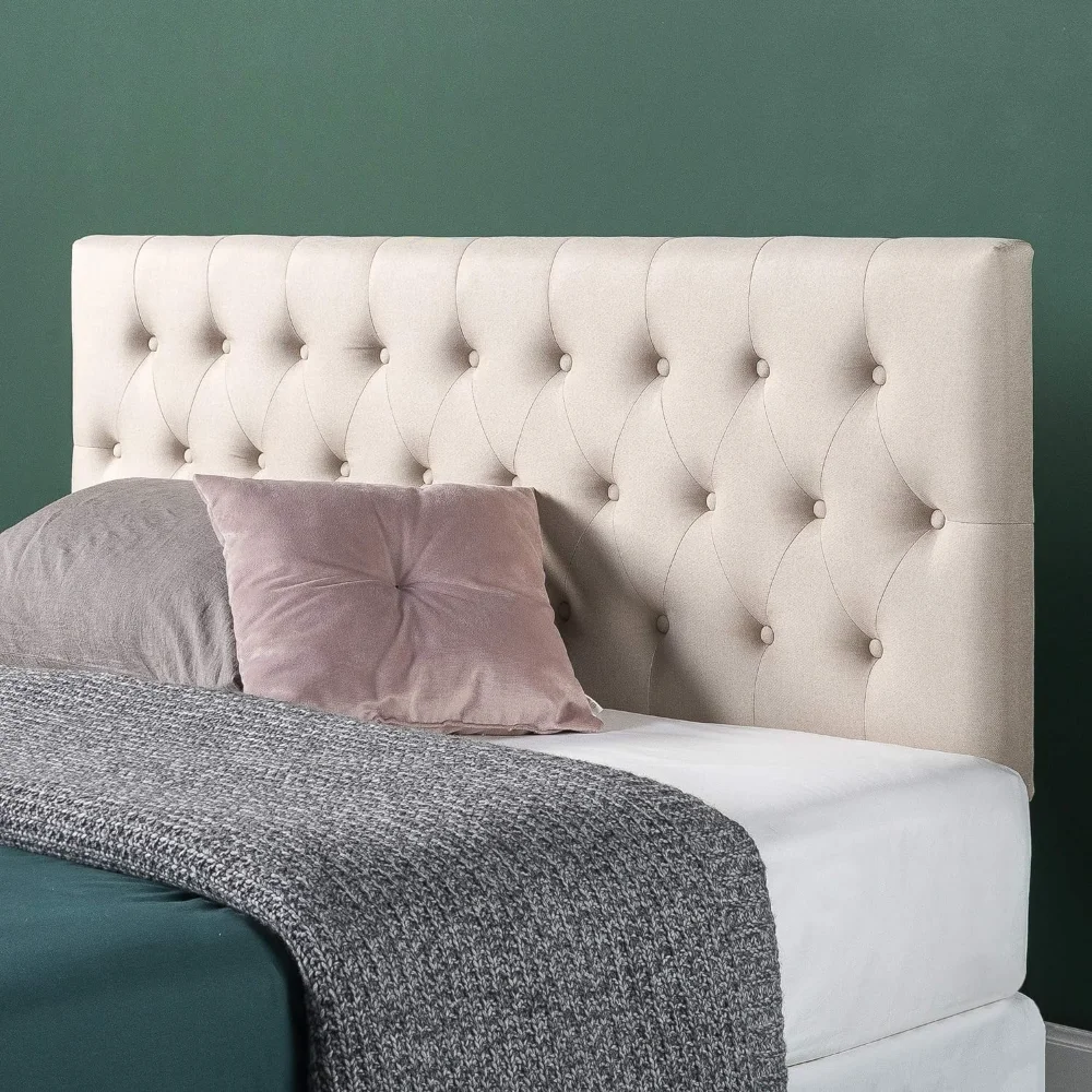 

ZINUS Trina Upholstered Headboard, Button Tufted Upholstery, Adjustable Height, Easy Assembly, Taupe, Full