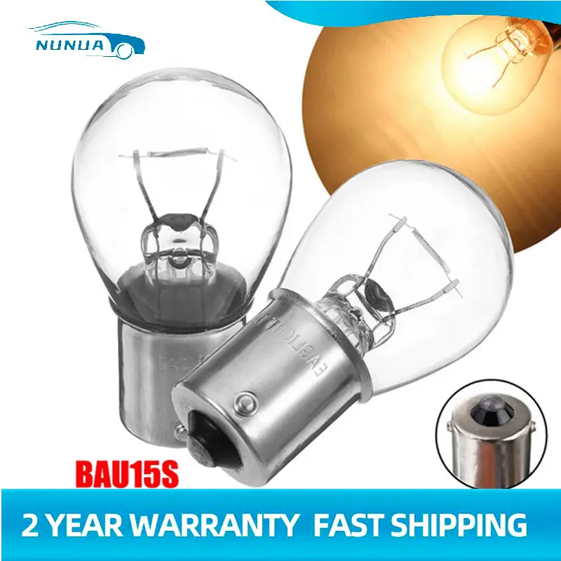 

10Pcs Car Indicator Light BAU15S PY21W Brake Reverse Lamp Parking Light Halogen Lamp DC12V Parking Indicator Signal Light