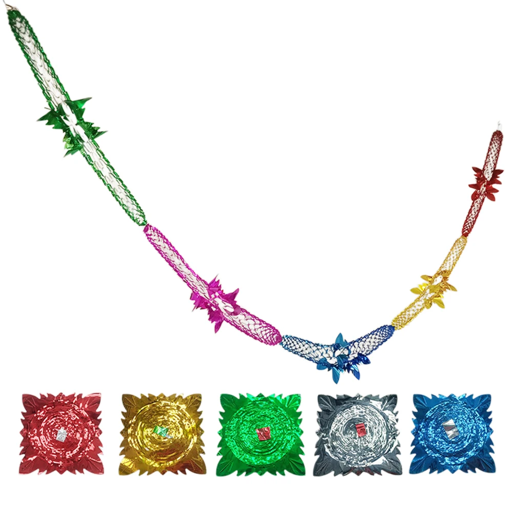 Metallic Foil Christmas Garland for Ceiling Hanging Party Decor