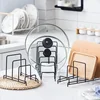 Iron Art Rack Shelf Multi Layer Space Saving Organizer Cutting Board Pot Lid Plates Stand Holder Storage For Kitchen Home Decor 4