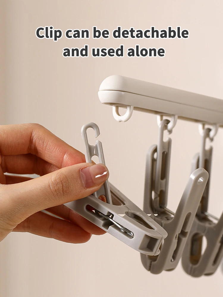 Description Picture 6 of itemSocks Drying Rack with 10 Clips, Multi-Function Dormitory Student Home Balcony Drying Clips, Underwear Drying Clips