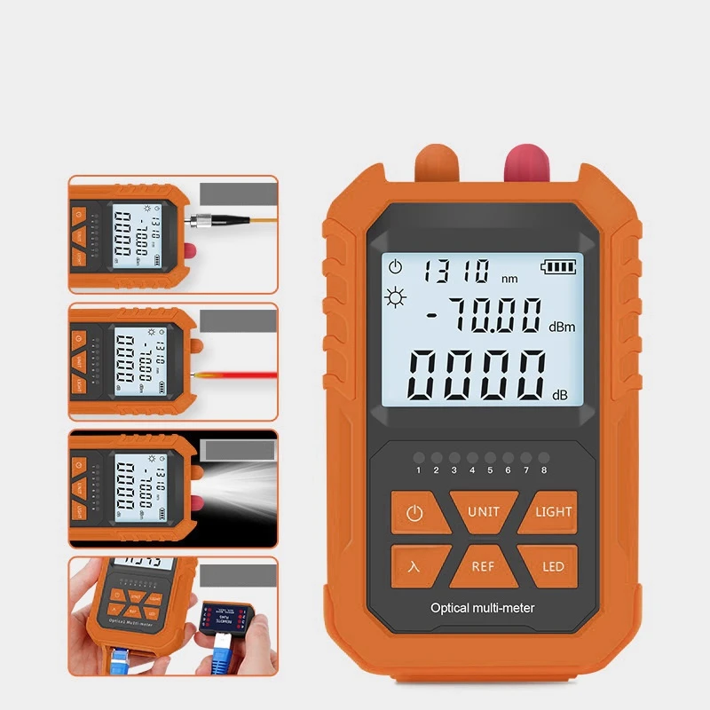 

4 in 1 Optical Power Meter Visual Fault Locator 5Km Light Pen LED Lighting OPM Network Fiber Optic Cable Tester Tools