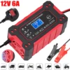 LCD Display Car Battery Charger 12V 6A Pulse Repair Smart Fast Charge AGM Deep Cycle GEL Lead-Acid Charger For Auto Motorcycle