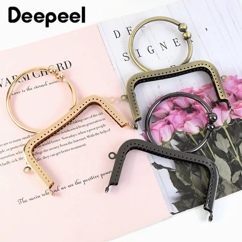 1/2/5Pcs Deepeel 12.5cm Round Metal Bag Handles Purse Frame DIY Handmade Sewing Brackets Handle for Making Bags Accessories