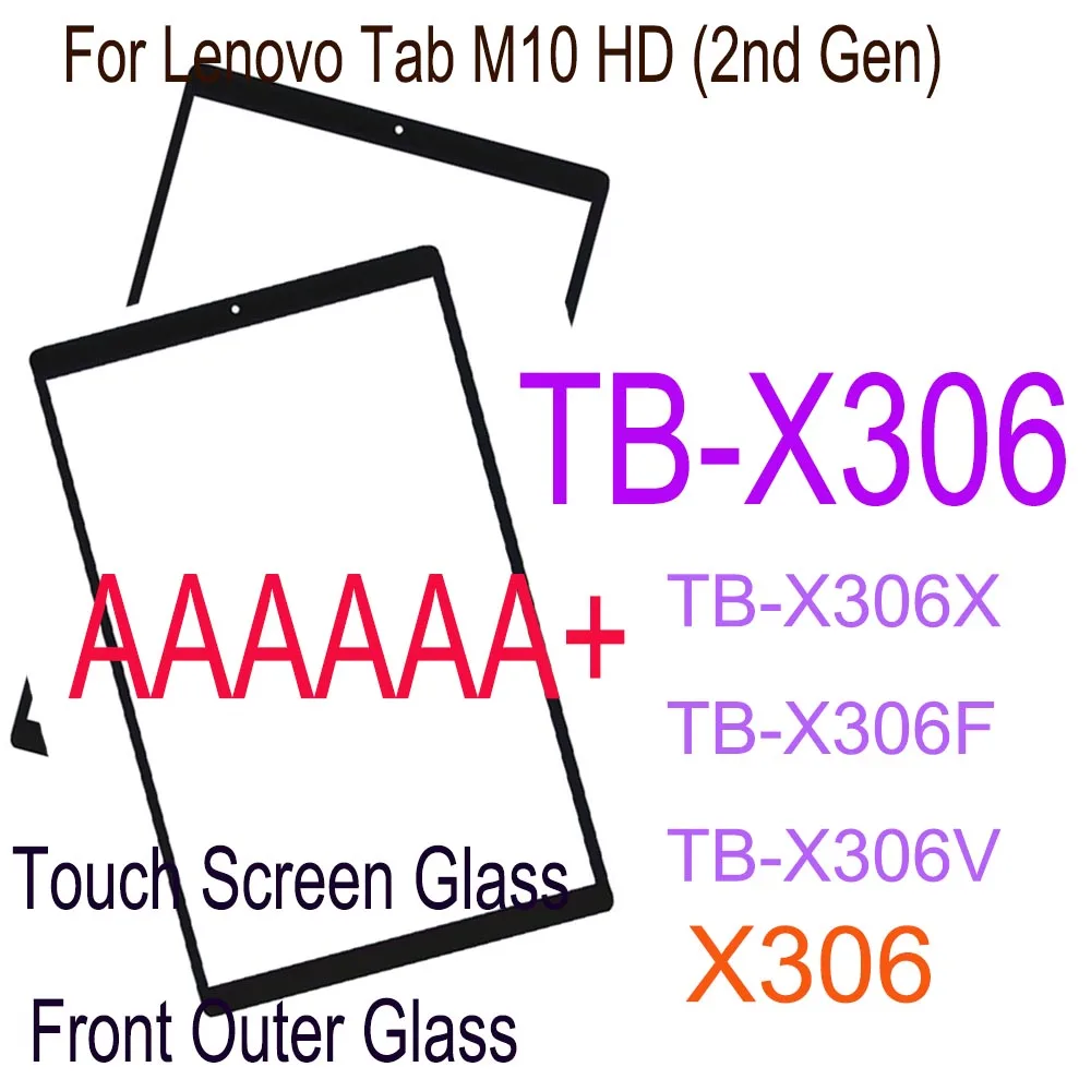 Vetro Da 10.1 ''Per Lenovo Tab M10 Hd (2A Generazione) Tb-X306X Tb-X306F Tb-X306V X306 Touch Screen Lcd Pannello Frontale In Vetro Esterno Sostituire