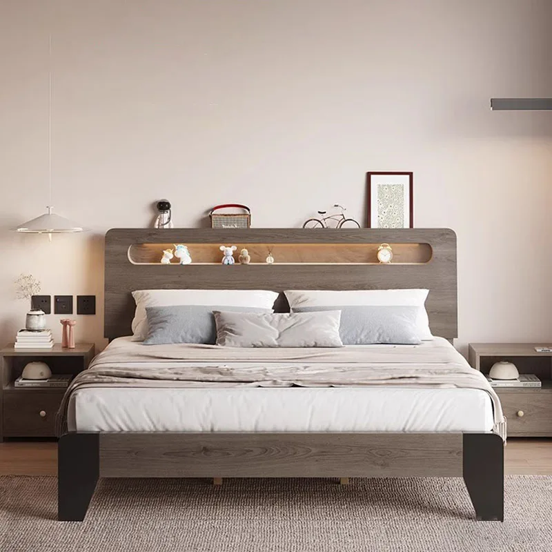 

Minimalist Double Bed Hotel Nordic Simple Light Luxury Full Body Bed Fashionable Confortable Cama De Casal Living Room Furniture