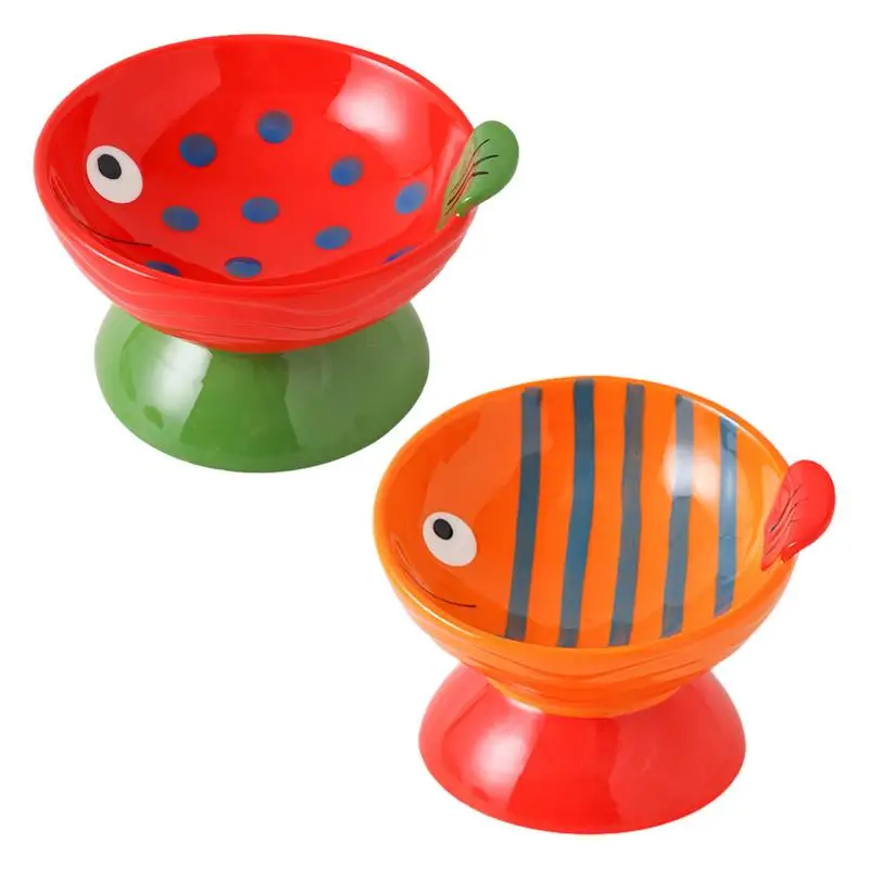 

Pet cat Ceramic Food Bowl 1PCS Efficient Comfortable Elevated Cat Bowls Anti Vomit Household Snack Water Bowls for small dogs