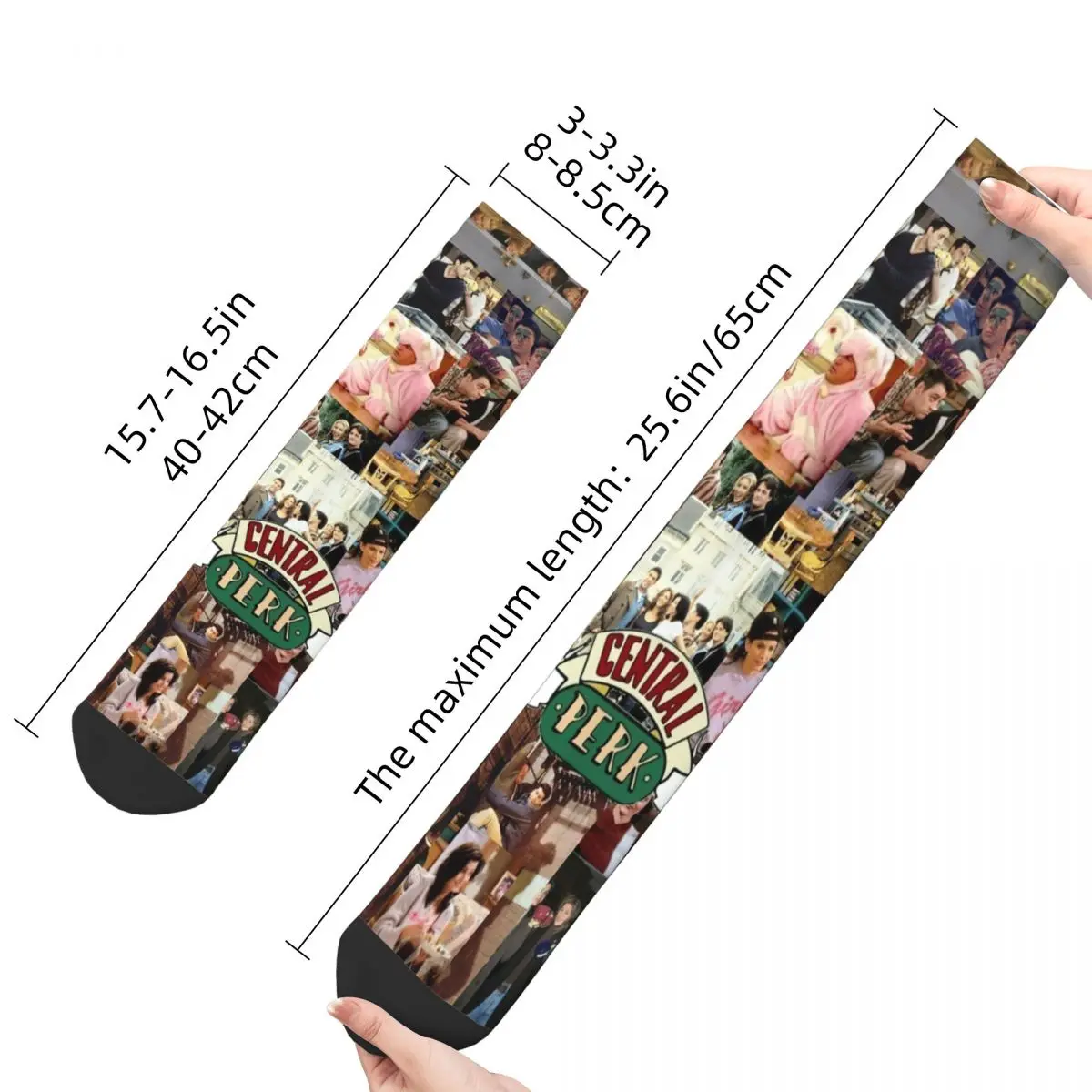 Fashion Male Men Socks Harajuku Friends TV Show Sock Central Perk High Quality Women\'s Stockings Spring Summer Autumn Winter