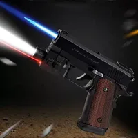 Toy Gun Pistol Shaped Torch Gun Lighter Metal And ABS Windproof w Flashlight 1