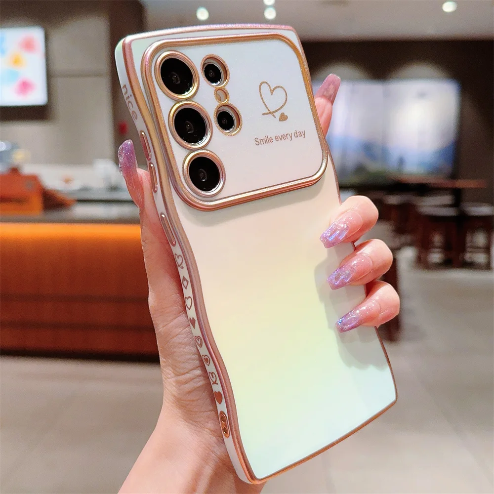 Shockproof Phone Case With Glitter Heart Design For Samsung_voghion.com