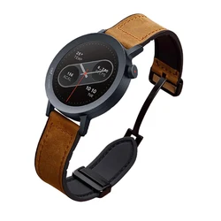 Elegant Leather Silicone Strap with Magnetic Buckle - 22mm Watchband Correa for CMF Watch Pro 2 (Brown)