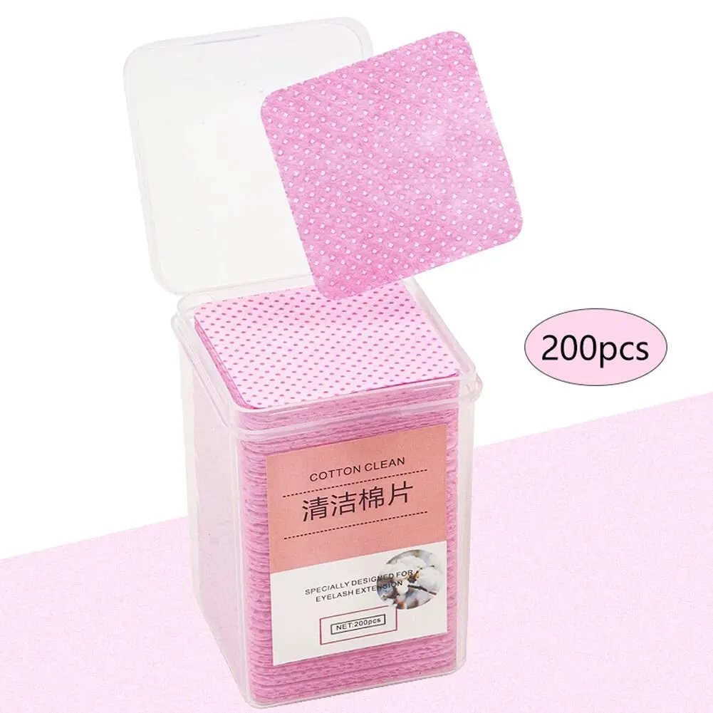 Lint Free Paper Cotton Wipes Eyelash Glue Remover Wipes Cleansing Cotton Sheet Nails Art Polish makeup remover pads Makeup Clean Pads 200pcs