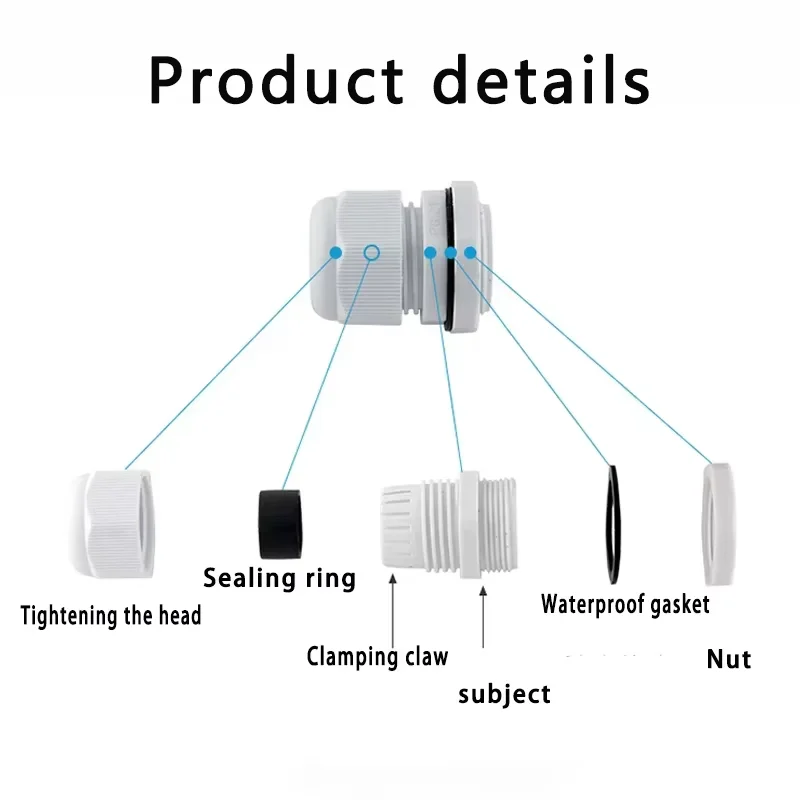 IP68 Nylon Cable Glands PG 7/9/11/13.5/16/19/21/25/29/36 High Quality Wire Plastic Waterproof Connector Cable Joints
