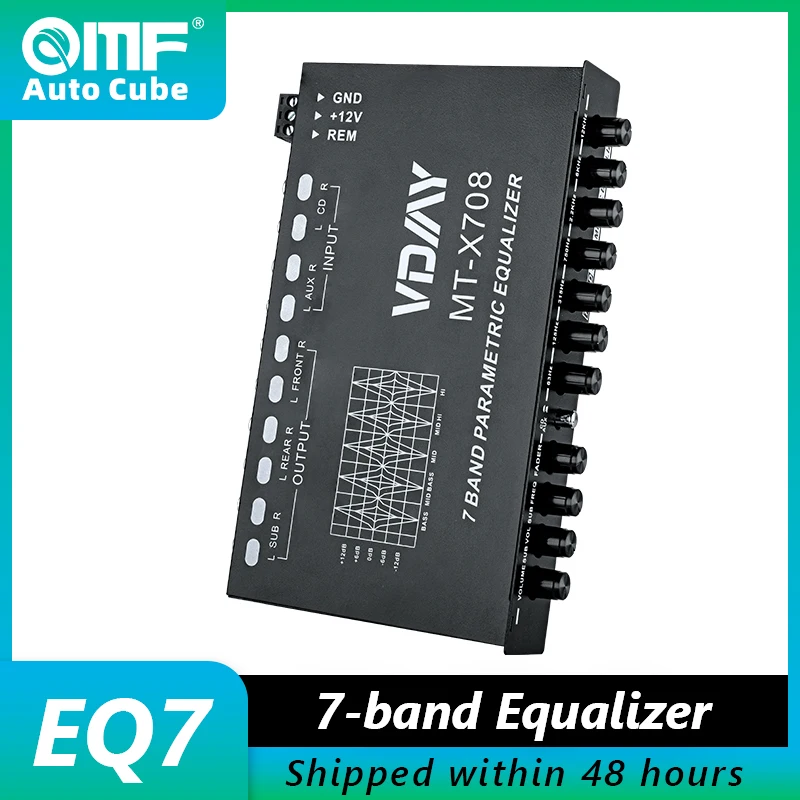 

Auto Cube ZY-EQ7 Car Stereo Equalizer Car Audio 7 Band 2 Way Subwoofer 4 Way Amplifer RCA Output and with Adjustable Filter