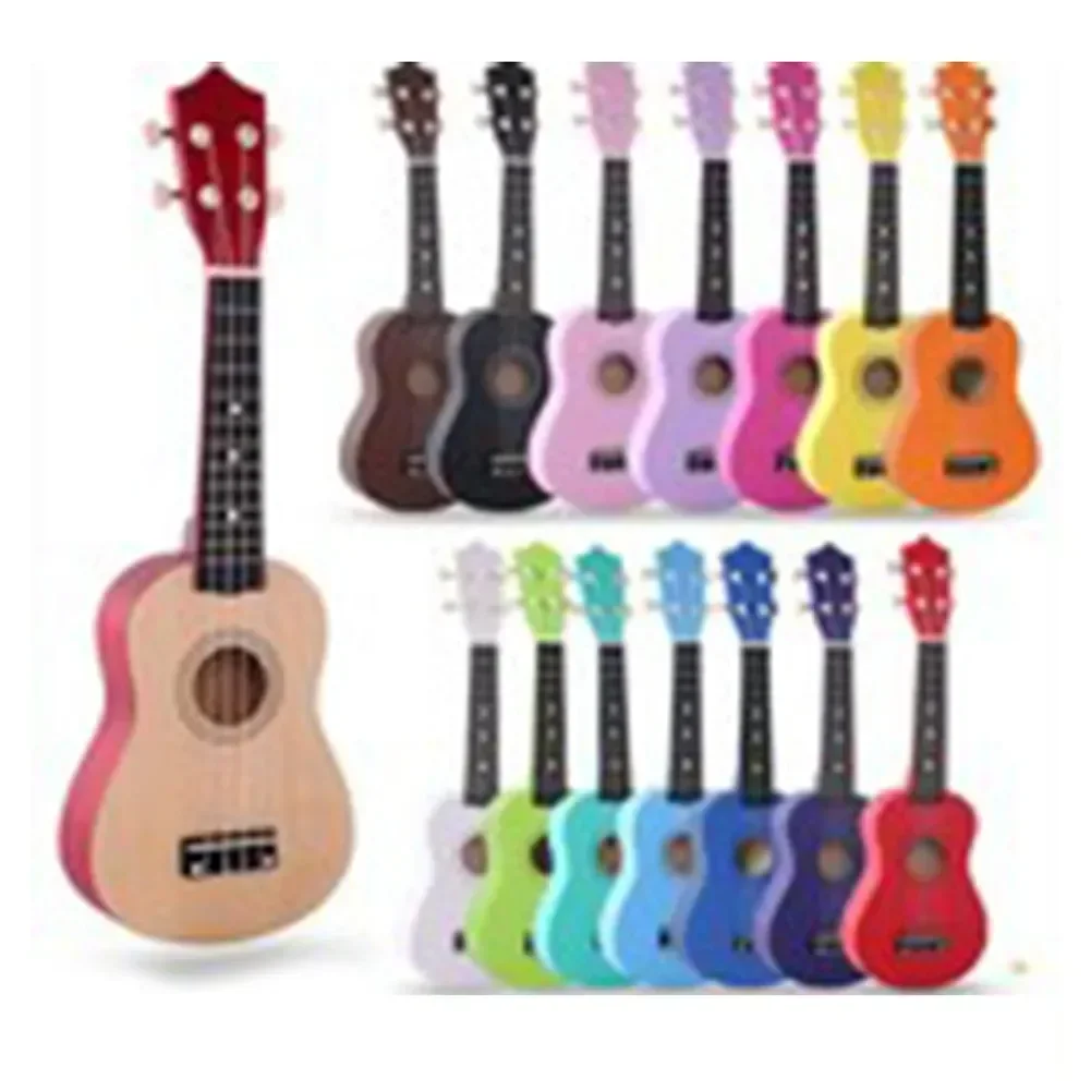 21 Inch Wood Soprano Ukulele Guitar 4 Nylon Strings Ukulele Bass Guitar With Bag Beginner With Geared Machine Heads