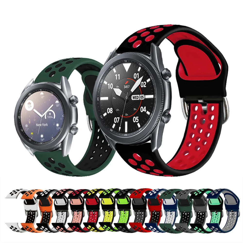 

Ремешок силиконовый для Samsung Galaxy Watch 3 41 мм 45 мм, спортивный сменный Браслет для наручных часов Galaxy 4 40 мм 44 мм/Gear S2 S3