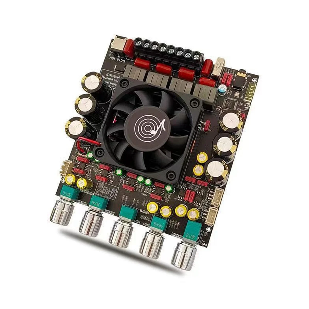 

AS21P Bluetooth 5.1 Digital Power Amplifier Board 2.1 Channel TPA3255 DC 18-50V for Subwoofer Speaker, Integrated