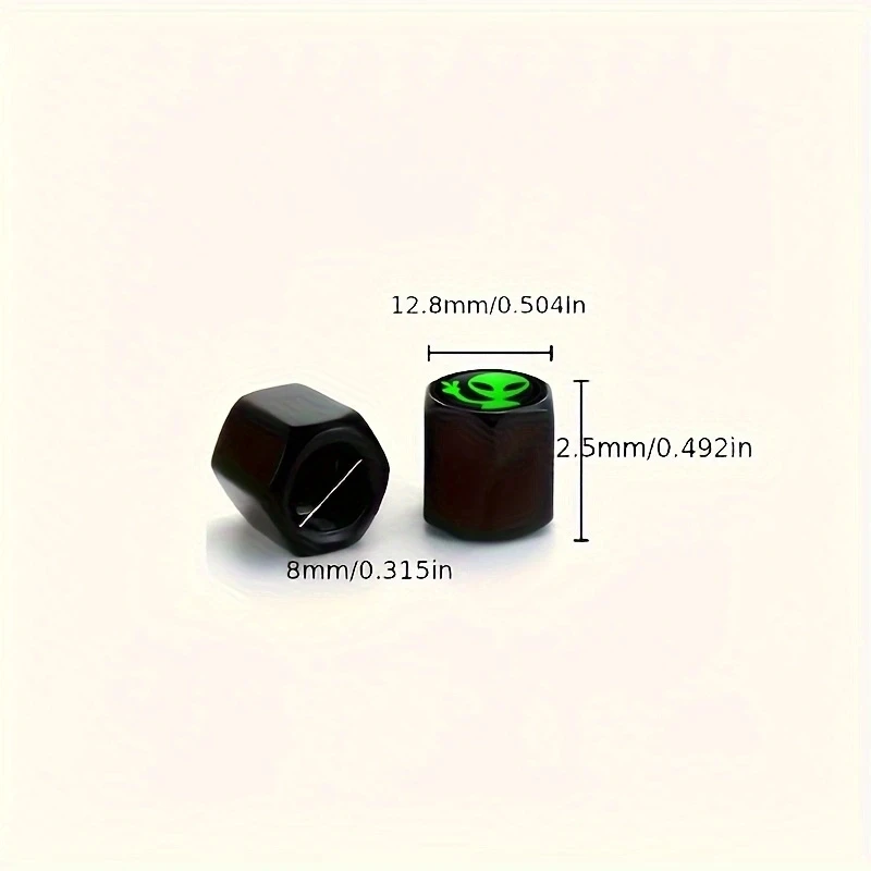 4pcs Alien Car Wheel Tire Valve Cap 6