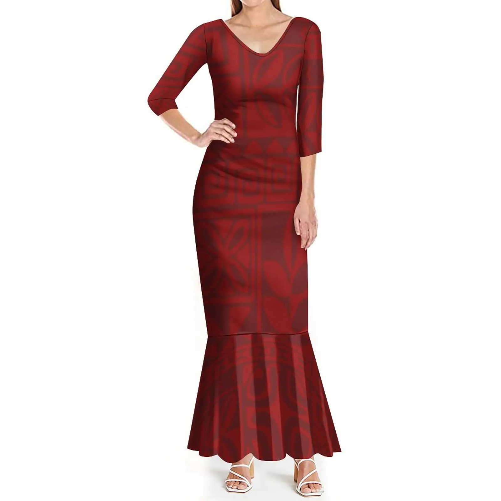 

Women's Dress Custom Polynesian Women's Dress Tribal Ethnic Style Dress Summer High Quality Fabric Banquet Dress