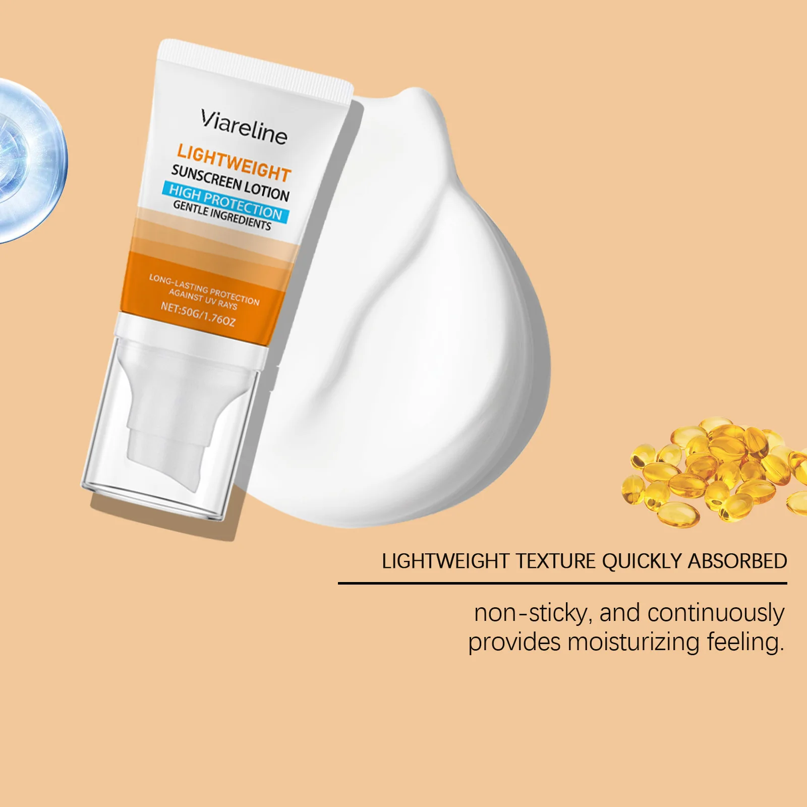Sun Protection Cream Resist UV Rays Prevent Sunburn Dryness SPF 50 Outdoor Sweat Proof Isolation Lightweight Hydrating Sunscreen