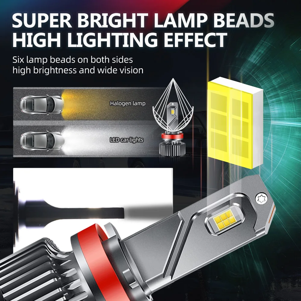 2Pcs LED 안개등 6000K 전구 H8 H11 램프 30000LM 시트 톨레도 MK4 KG 2012-2019 Leon MK3 5F 2013-2018 Ibiza MK4 2013-2016