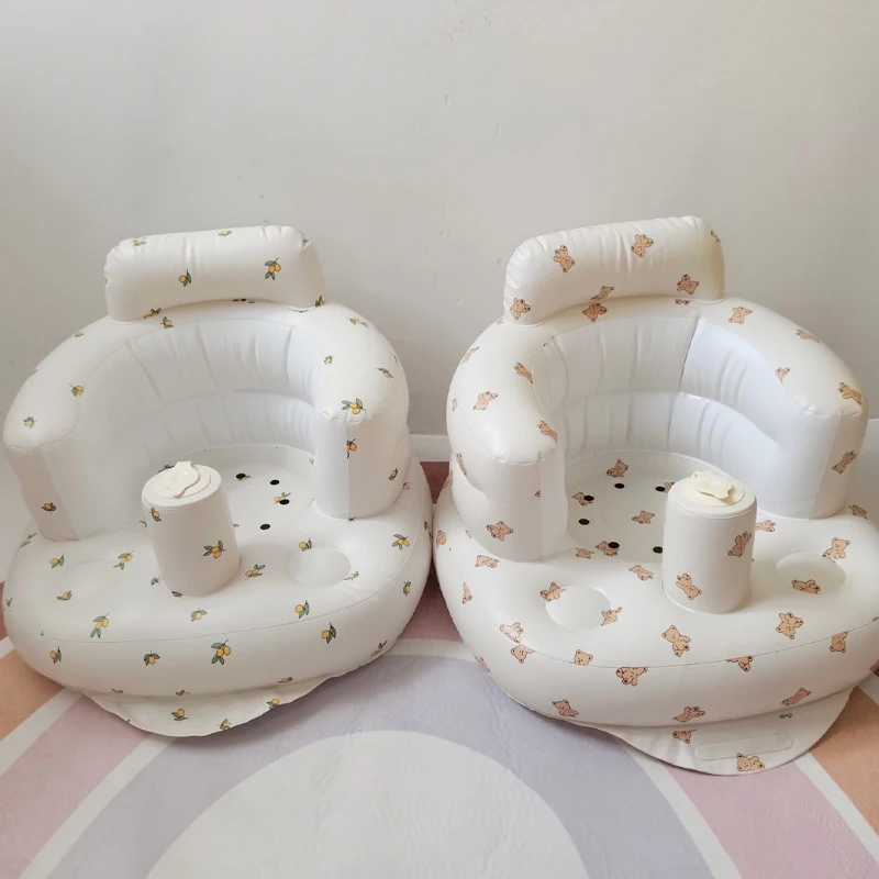 Inflatable Kids Sofa Inflatable Children's Sofa Portable Baby Chair Multifunctional Baby Bath Seat Lounger for Kids Beach Armchair Child Stool