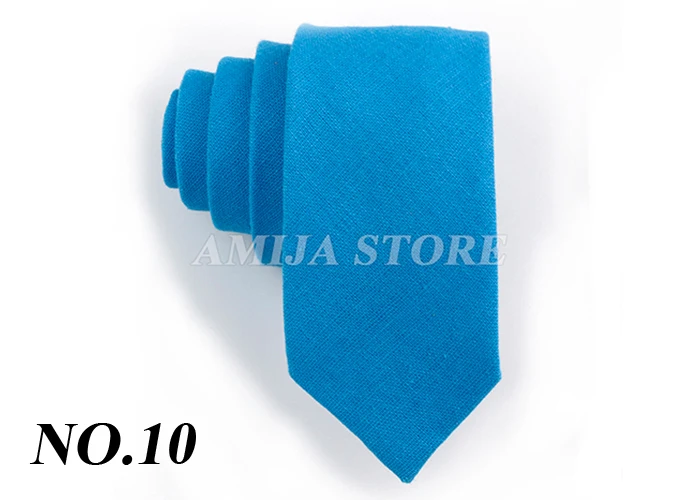 Einfarbig Leinen Krawatte Männer Frauen 6 cm Dünne Dünne Krawatte Rot Blau Rosa Schwarz Krawatte Casual Hochzeit Party Smoking hemd Zubehör Gi – Detail 12