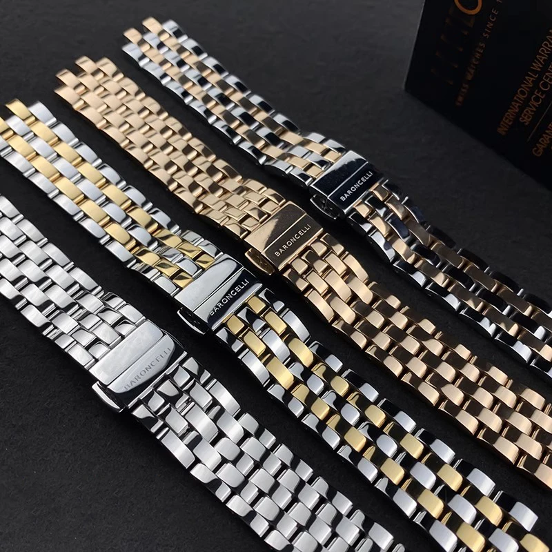 

Ремешок для наручных часов MIDO Baroncelli M8600 M7600, браслет из твердой стали с застежкой, 15/18/20 мм, аксессуары для часов