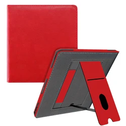 Premium PU Leather Case with Hard Back Shell and Built - in Foldable Stand & Hand Strap - Boox Go Color7 Gen 2 (Red)