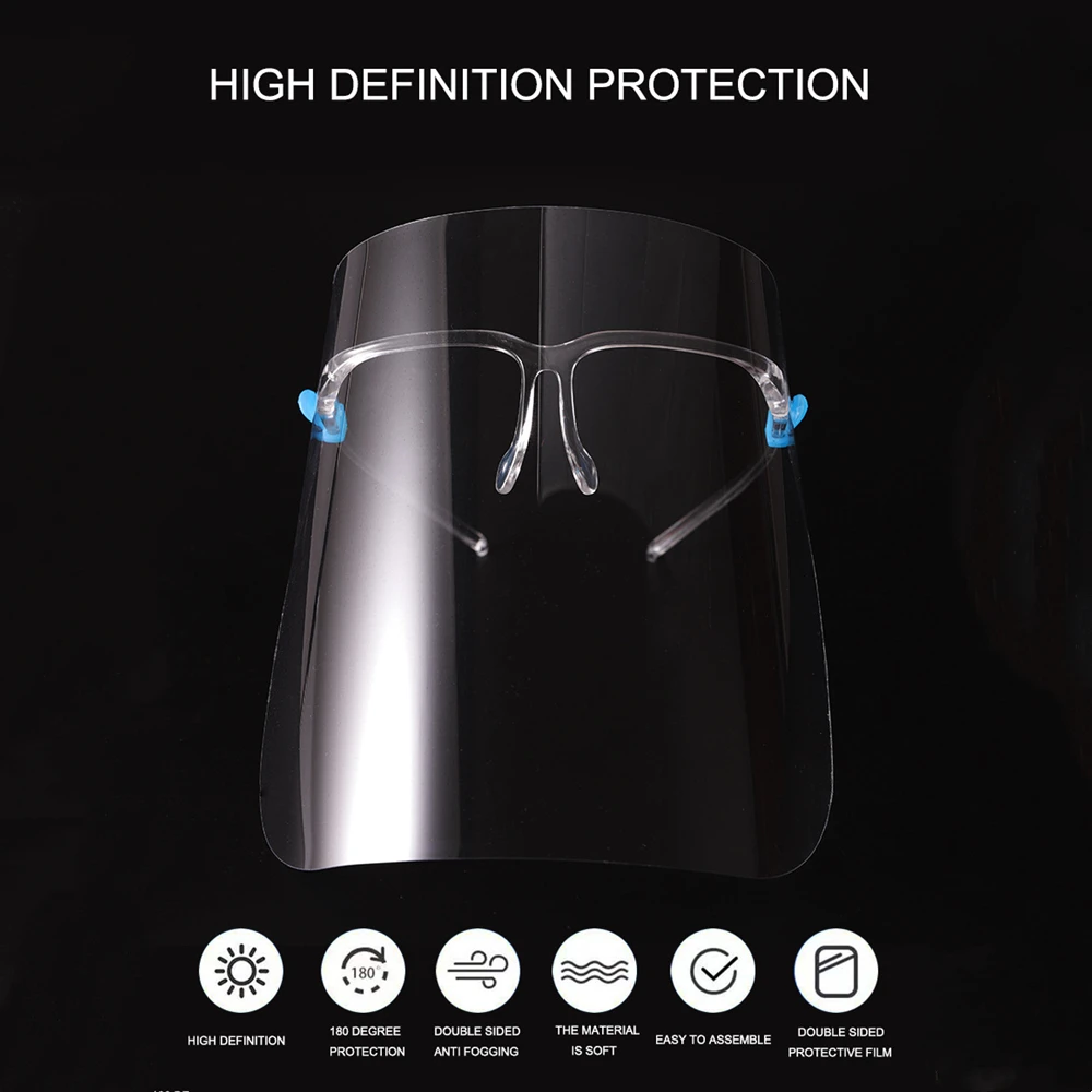 2-Pack Transparent Face Shield with Anti-Fog and Anti-Oil Protection