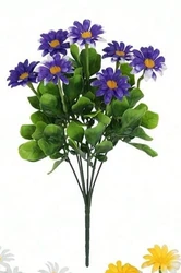Vibrant Outdoor UV - Resistant Artificial Daisy Flowers for Home and Garden Decor (Purple - 1pc)