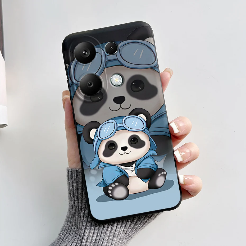 Soft Silicone Cute Cat Panda Shockproof Phone Case Cover, TPU Coque  Shell