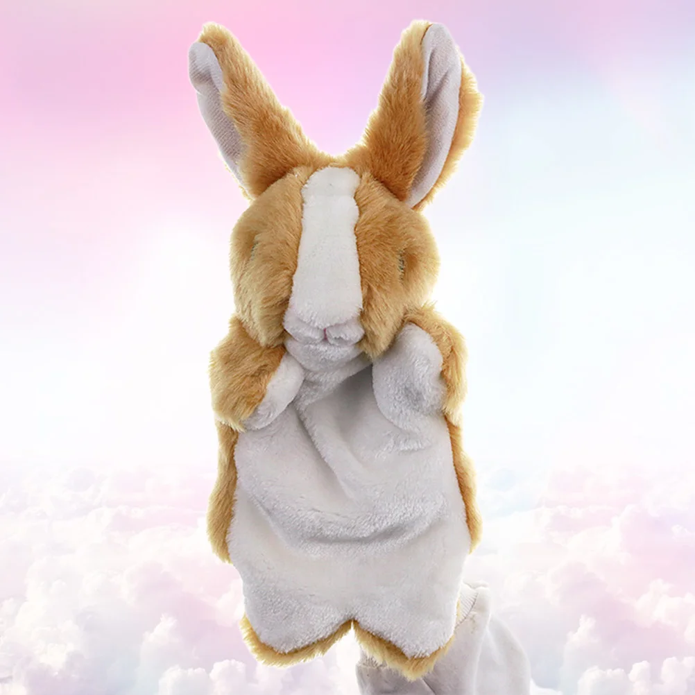 

Cartoon Rabbit Toy Plush Hand Puppet Story Telling Prop Role Play Accessory Party Favor For Parent Child White