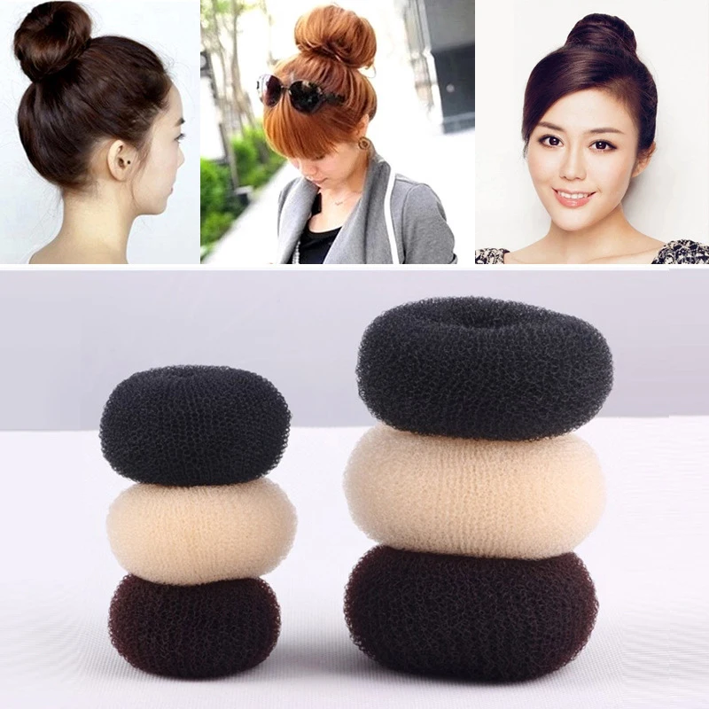 1Pc S M L Black/Brown/Ivory Magic Hair Bun Maker Donut Bagel For Hair Tools Hairpin Hair Accessories For Women Styling Braids 2