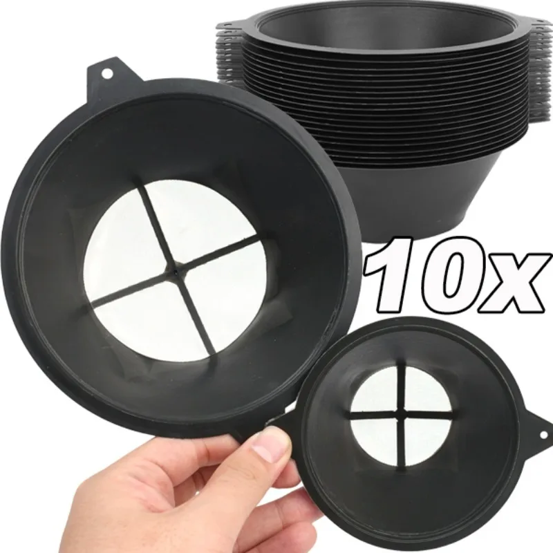 Plastic Paint Filter with Fine Nylon Mesh Reusable Industrial Grade Mesh for Oil & Water-Based Paint Automotive Refueling Filter