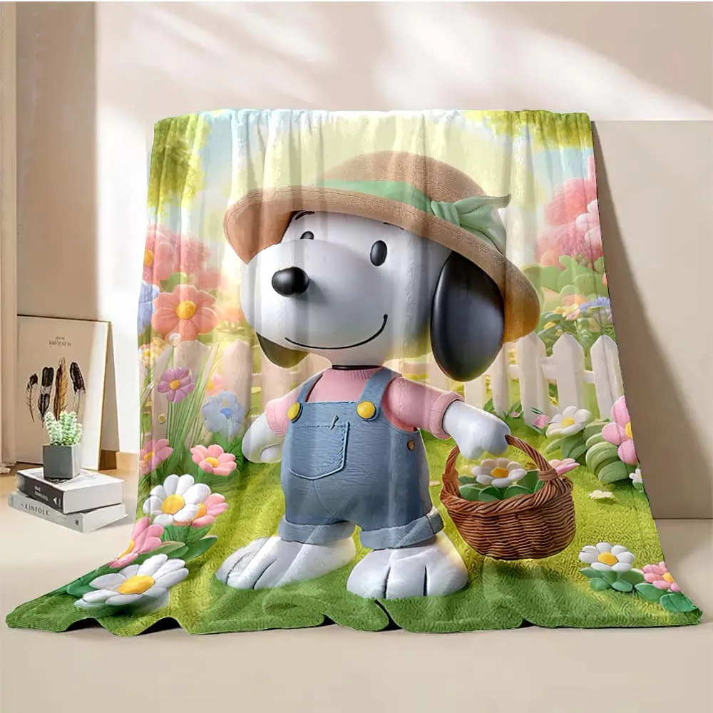 thumbnail image 1 of Manta de perro Snoopy americano, suave y esponjosa, con dibujos animados, tamaño king, de lujo, para niños y adultos, para sofá cama, regalo, 1 of 5