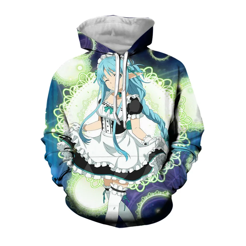

Jumeast Sword Art Online Anime Hoodie Mens Length Sleeve Clothes Streetwear Hoodies For Men Winter Coat Hooded Sweatshirts Tops